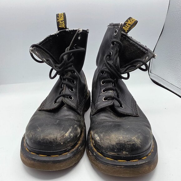 Dr. Martens Womens Size 6 Black Leather Combat Boots Casual Walking Outdoors - Picture 13 of 14